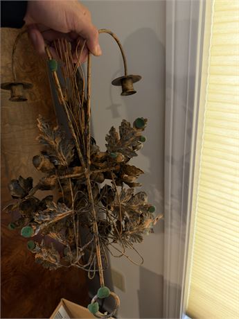 183 - Decorative Metal Wall Sconce with Floral Motif