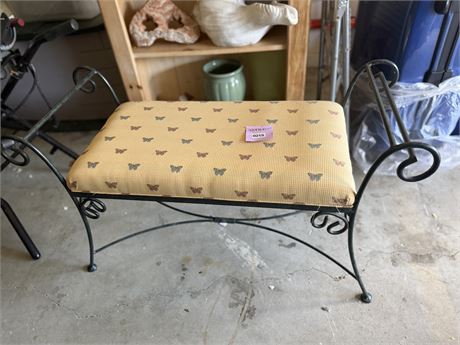 215 - Butterfly Upholstered Metal Bench