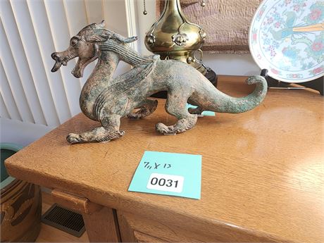 031 - Decorative Metal Dragon Sculpture