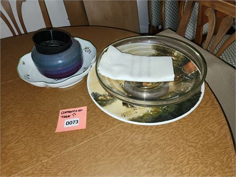 Decorative Ceramic Bowls and Glass Serving Dishes