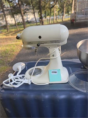 Vintage KitchenAid Stand Mixer with Bowls and Attachments