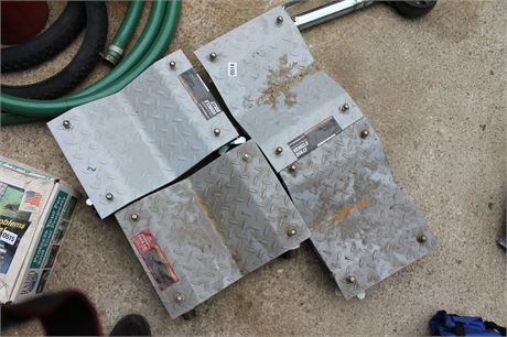 Set of Used Aluminum Diamond Plate Mud Flaps