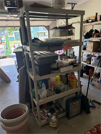 254 - Gray Four-Tier Plastic Storage Shelf