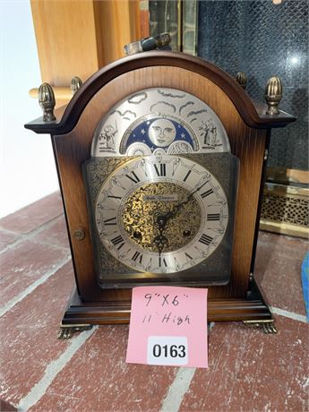 163 - Vintage Mantel Clock with Moon Phase Dial