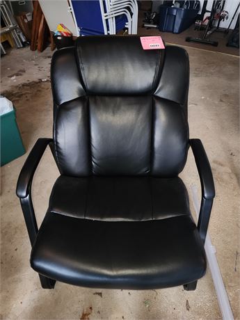 Black Padded Office Chair with Armrests