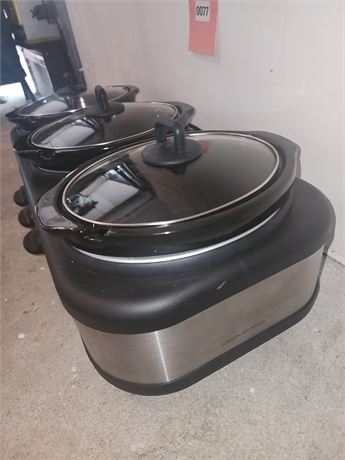 Bella Triple Slow Cooker Set with Glass Lids
