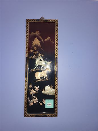 143 - Asian-Style Lacquered Bird Wall Panel