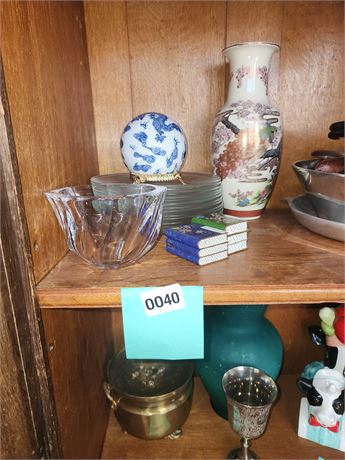 040 - All Items pictured on the top shelf - Decor Glassware and more