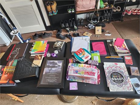 Assorted Mixed Lot of Stationery, Books, and Craft Supplies