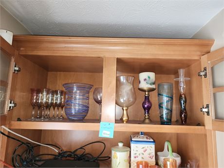 109 - Assorted Decorative Glassware and Candleholders