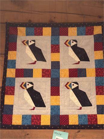 Handmade Puffin Quilt Wall Hanging