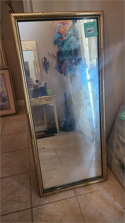 071 - Tall Gold-Tone Framed Wall Mirror