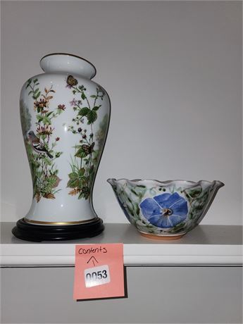 Franklin Porcelain 'The Autumn Glen' Vase and Floral Bowl