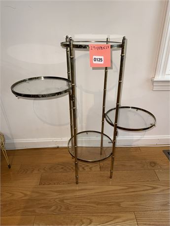 Metal and Glass Multi-Tier Plant Stand