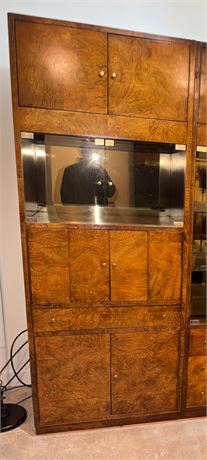 179 - Large Wood-Finish Display Cabinet with Glass Shelf