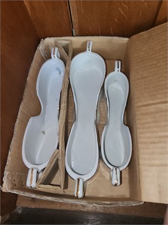 058 - Assorted Covered Serving Dishes & Condiment Trays