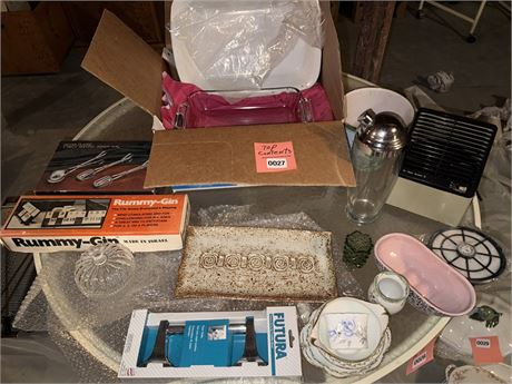 Mixed Glassware, Game, and Kitchen Items Lot