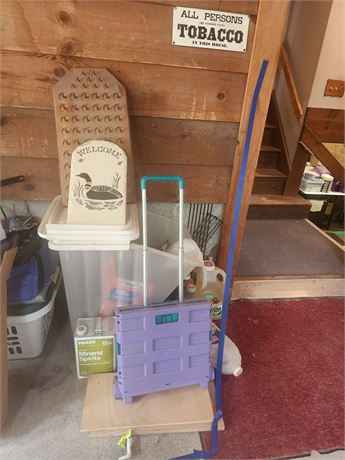 Miscellaneous Lot Including Decorative Welcome Sign, Storage and more