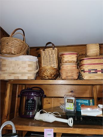 Assorted Vintage Woven Baskets Collection and Kitchenware