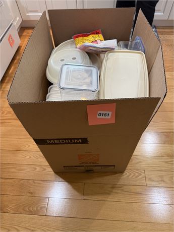 Assorted Plastic Food Storage Containers with Lids