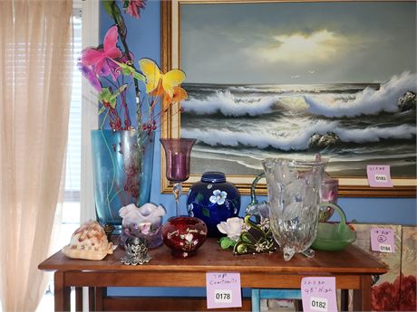 178 - Assorted Decorative Glass and Pottery Collection