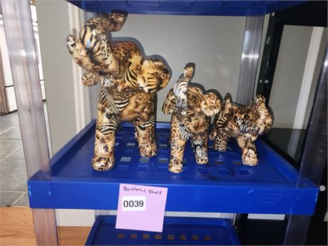 039 - Set of Four Ceramic Wild Cat Figurines