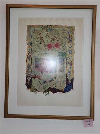 Three Framed Mixed Media Artwork, 31 x 39 Inches
