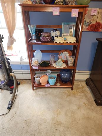 182 - Tall Wood Open-Shelf Bookcase - Contents Not Included
