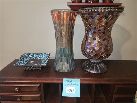029 - Assorted Mosaic Tabletop Decor Pieces