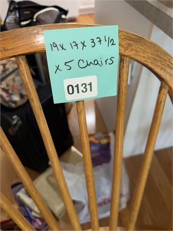 Set of 5 Wooden Dining Chairs