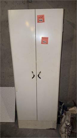 White Metal Storage Cabinet with Double Doors