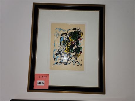 Framed Abstract Mixed Media Artwork