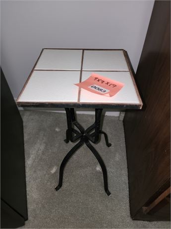 Tile-Top Metal Side Table