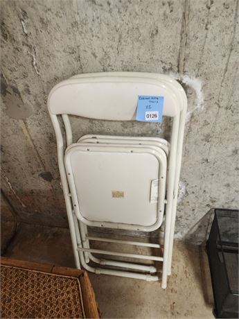 126 - Set of Two White Metal Folding Chairs