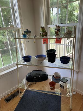 Metal and Glass Display Shelf Unit ONLY