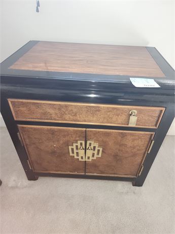 102 - Wood Veneer Cabinet with Decorative Brass Hardware