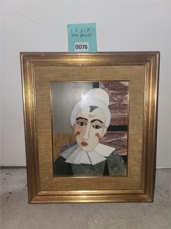 Framed Natural Mosaic Portrait Artwork
