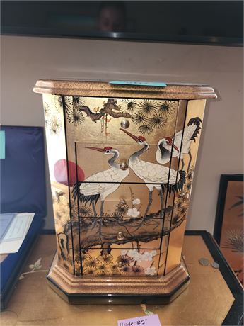 117 - Painted Asian Jewelry Armoire