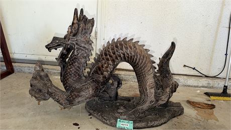 219 - Carved Wooden Dragon Sculpture