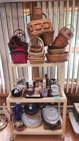 Lot of Various Baskets and Kitchen Items