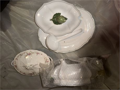 Assorted Porcelain Serving Dishes and Lidded Tureen