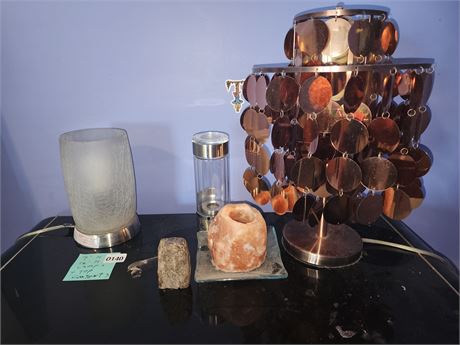 140 - Assorted Decorative Table Lamps and Salt Lamp