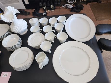 Vintage White Porcelain Dinnerware Set