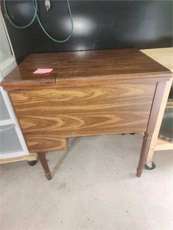 Vintage Wood Sewing Machine Cabinet