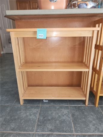 122 - Wood Kitchen Cart With Shelves and Drawer