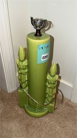 203 - Green Ceramic Table Lamp Base with Torch Design