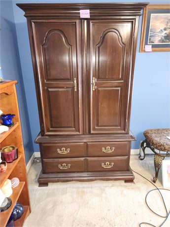 174 - Tall Wood Armoire With Drawers