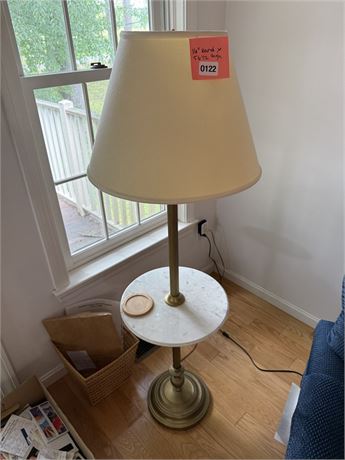 Floor Lamp with Built-In Marble Table
