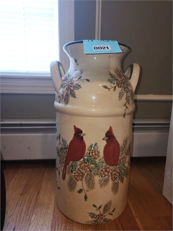 021 - Large Ceramic Cardinal Pitcher with Handles