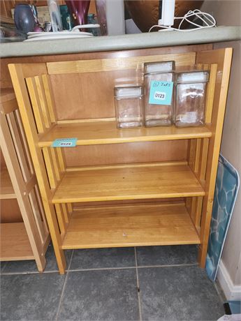 124 - Wood Kitchen Cart With Open Shelves